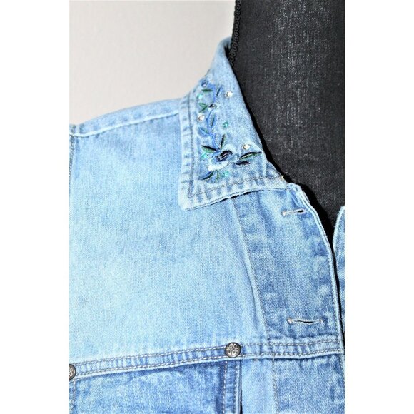BILL BLASS JEANS embroidered vest M - Picture 6 of 8